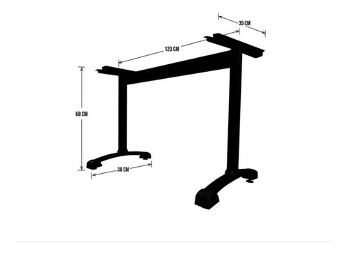 Imagen 2 de 5 de Pata Base Mesa Escritorio Combo + Viga 1.20cm Negra