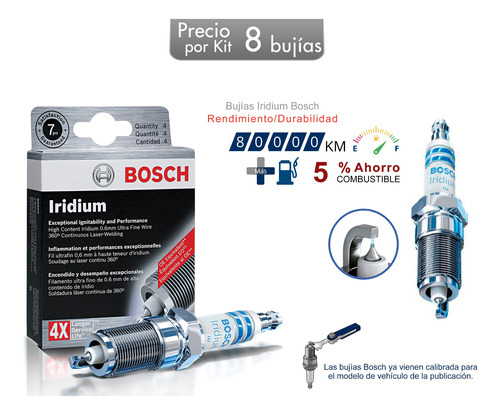 Bujía Iridium Jaguar S-type Base V8 4.0 2000-2002