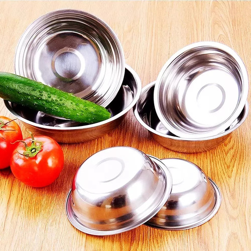 6 Pcs Tazon Bowl Ensaladera Mezclar Acero Inoxidable Cocina AC 8154
