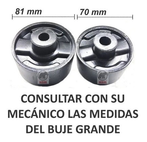 Imagen 2 de 7 de Kit Bujes Suspension Trasera Lancer 81mm 14pz 2007