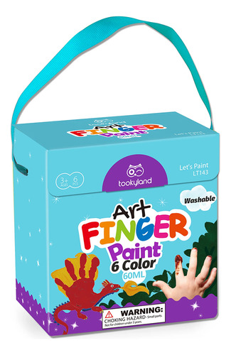 Set X6 Colores Pinturas Artísticas Para Dedos Lavable Niños