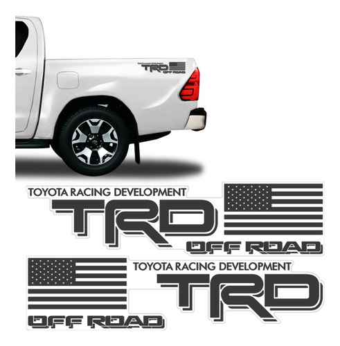 Par Adesivos Trd Off Road Eua Hilux Lateral Grafite Genérico