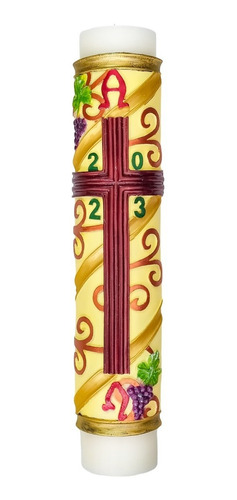 Imagen 2 de 4 de Cirio Pascual 9 X 50 Alto Relieve Con Llagas