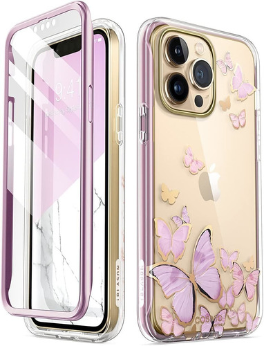 Funda iPhone 13 Pro Max Cuerpo Entero De Mariposas Purpuras