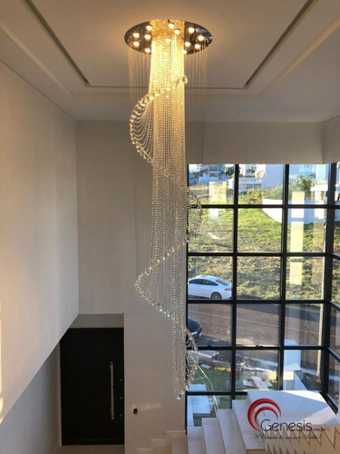Lustre Cristal Reinado Ø70 2,50 A 3,50 Pé Direito Duplo Alto