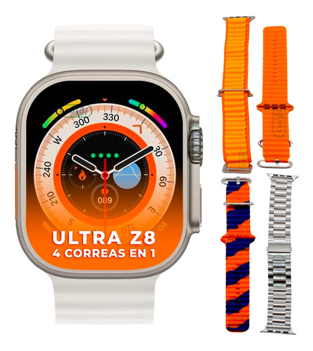 Watch 8 Ultra Z8 Amplia Compatibilidad 4 En 1 Naranja