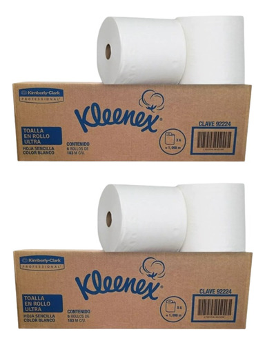 2 Cajas De Toalla P/manos En Rollo Ultra Kleenex 92224