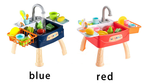 Lavaplatos Eléctrico Para Niños Pretend Play, Color Rojoab