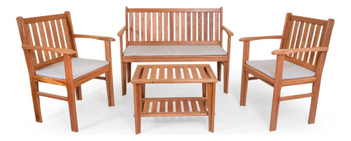 Conjunto Jardim Estofado Premium Madeira De Lei Área Externa