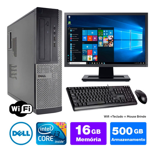 Imagem 1 de 5 de Desktop Barato Dell Optiplex Int I3 2g 16gb 500gb Mon19w