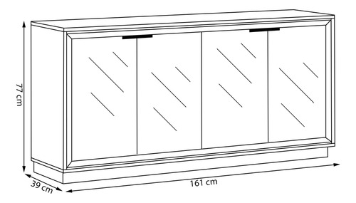 Buffet Aparador 160cm Com Espelho Raze Off White/nature