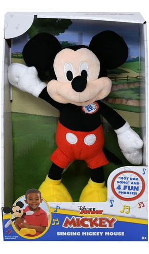 Peluche Mickey Cantante Hot Dog Cancion 30cm Just Play Color Negro