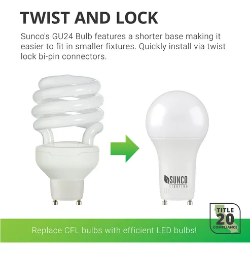 Bombilla Led Sunco A19 Gu24, 5000 K, Luz Diurna, Paquete De