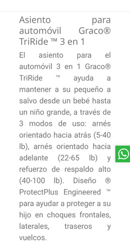 Silla Para Automóvil De Niños Graco Producto Americano.