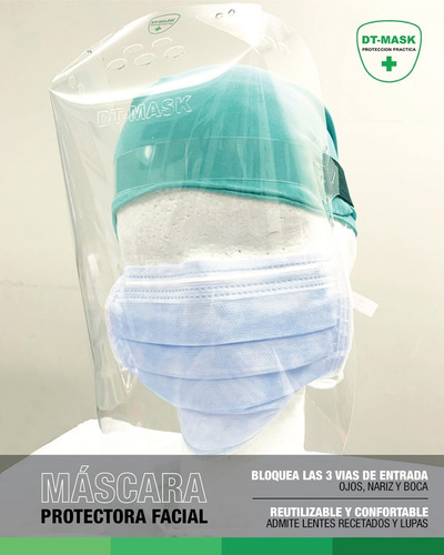 Imagen 5 de 10 de Mascara Protectora Facial Reutilizable Proteccion Comoda