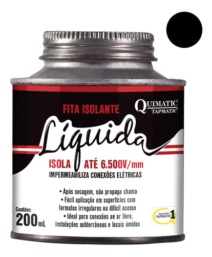 Fita Isolante Líquida Preta Quimatic Tapmatic 200 Ml