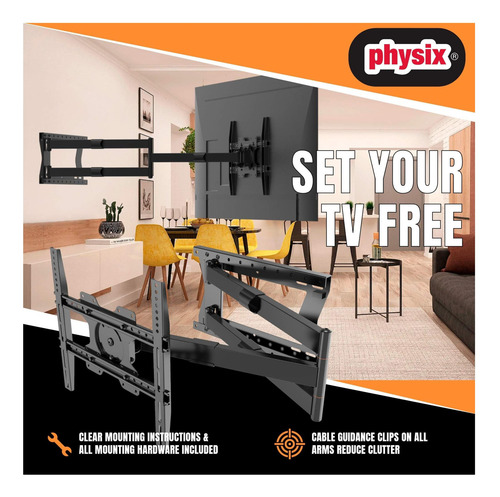 Montaje De Pared De Tv De Brazo Largo 2120 Para Pantallas De