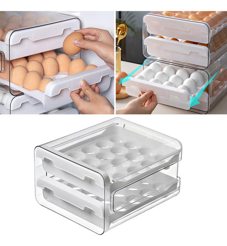 Soporte Para Huevos De 2 Niveles, Organizador De Huevos Para