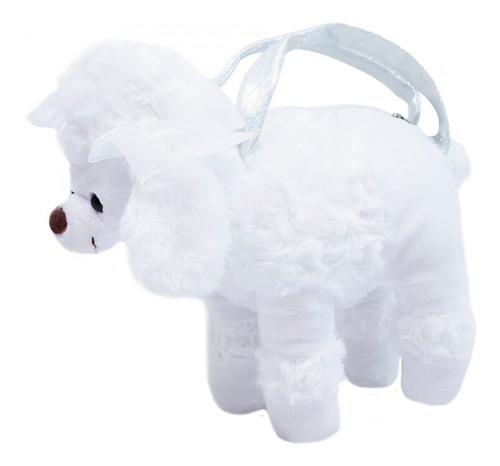 Bolsa Cachorro Poodle Branco 23x23cm - Pelúcia