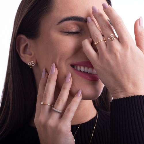 Anel Solitário Em Ouro 18k Com 15,0 Pontos De Diamante Aro 2