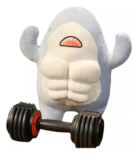 Lindo Muñeco De Peluche Muscle Shark