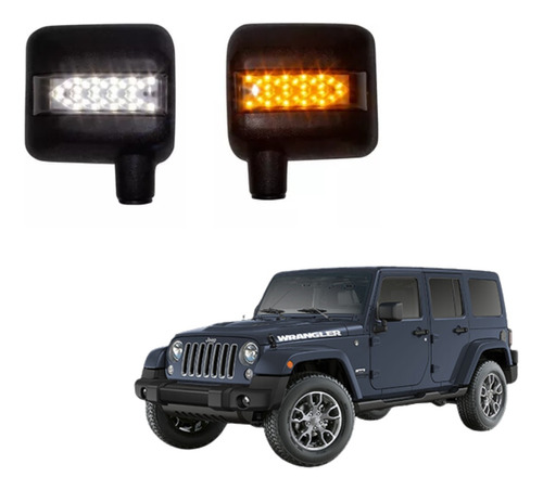 Cubierta De Espejo Retrovisor Led Jeep Wrangler Jk 2007-2017