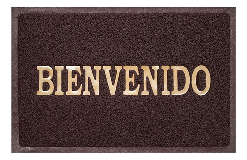 Tapete Welcome De Bienvenida Pvc Con Relace 38 X 58 7041 Ancho 38 Cm Color Marrón Diseño De La Tela Fibra Largo 58 Cm