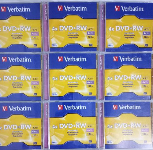 9 Dvd+rw Verbatim Regrabables Seminuevos 