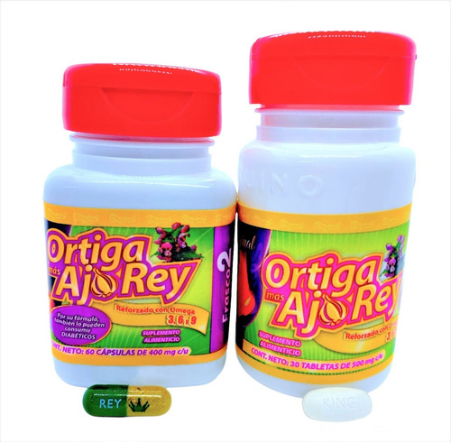 Imagen 7 de 9 de Ortiga Mas Ajo Rey Con Omega 3 6 9 Original (2 Piezas) Env