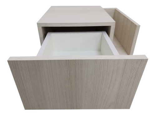 Imagen 3 de 8 de Repisa Flotante Moderna Buro Revistero Con Cajón Derecho Color Teca Ártico