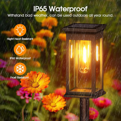 Luces Solares De Jardín, Lámparas De Césped Impermeables Par