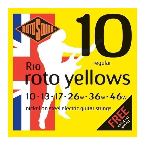 Enordado Guitarra Rotosound R10.010-46 Roto Yellows Reguar