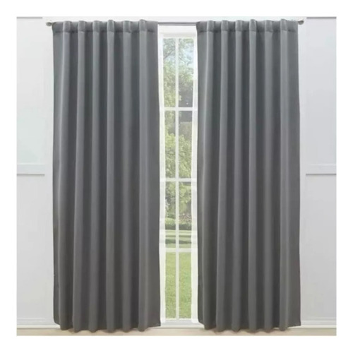 Juego Cortinas Largas 2 Paños Blackout 100% Engomadas 2 Mts 