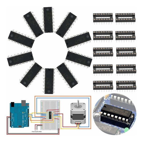 Daoki Controlador De Motor Paso A Paso L293d Dip16, Controla