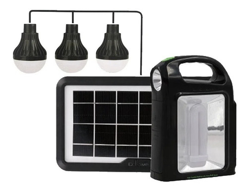 Kit Led Solar 4w Panel Usb+ 3 Ampolletas Emergencia+garantia