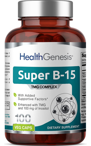 Super B-15 Complejo De Ácido Pangámico, 100 Vcaps, Tmg, Nive