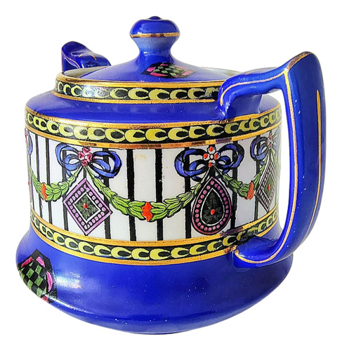 Antigua Azucarera De Porcelana Inglesa Fenton Ca 1900 Azul (Usado)