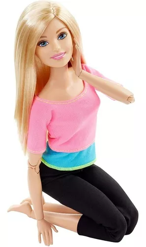 Boneca Barbie Articulada: Feita para Mexer Blusa Azul e Rosa