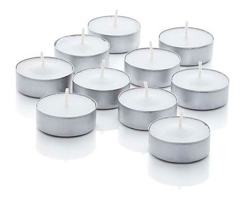 Velas De Noche Blancas 50 Unidades Con 50 Latas Hornillo 