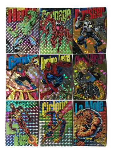 Set Completo De 9 Prismas Especiales Marvel Pepsi Cards 1994