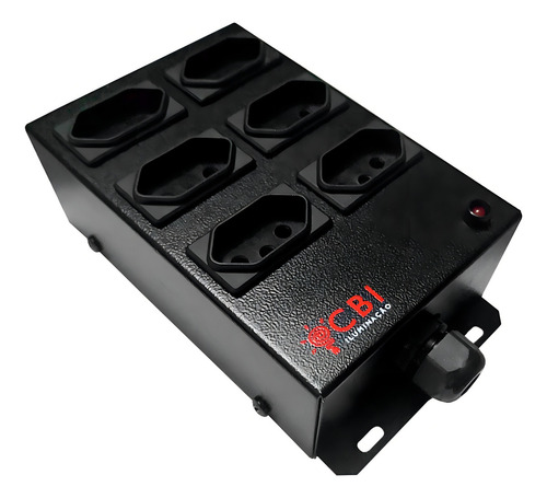 Régua 6 Tomadas Extensão Profissional 10 Metros 4000w Cbi Cor Preto 110v/220v