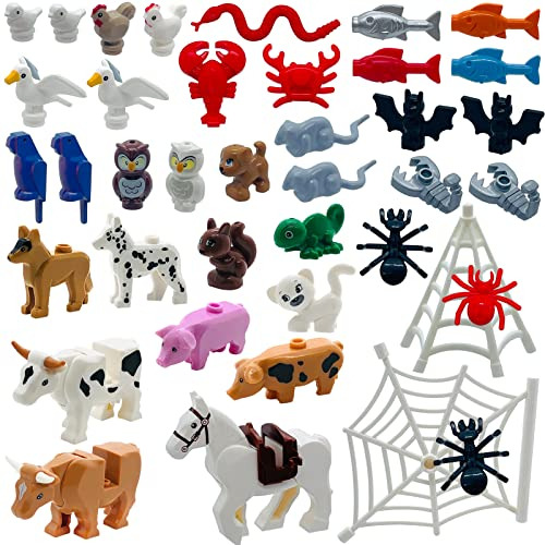 Conjunto De 39 Figuras De Animales Amigos Bloques De Co...