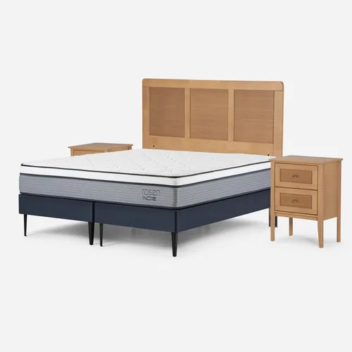 Cama Europea Rosen Indie 2 Plazas Bd + Muebles Charles