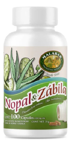 Malabar Nopal Y Zabila 100 Capsulas Sabor Sin Sabor