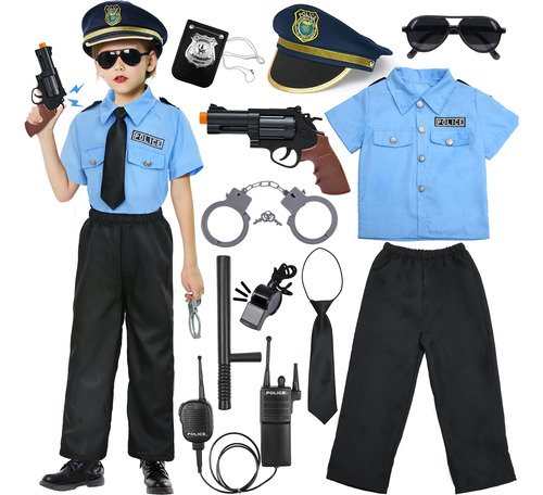 Latocos Police Officer Costume For Kids Halloween Dress Up .