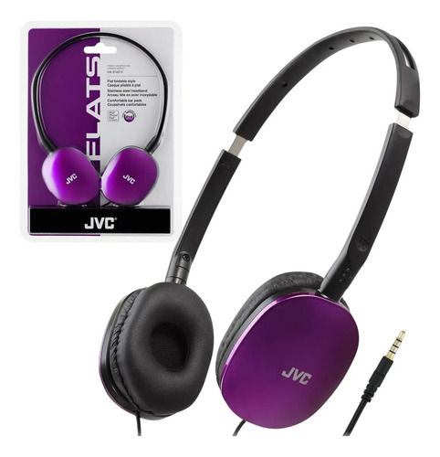 Audifonos Planos Con Cable Jvc Has160a Almohadillas Suaves Violeta