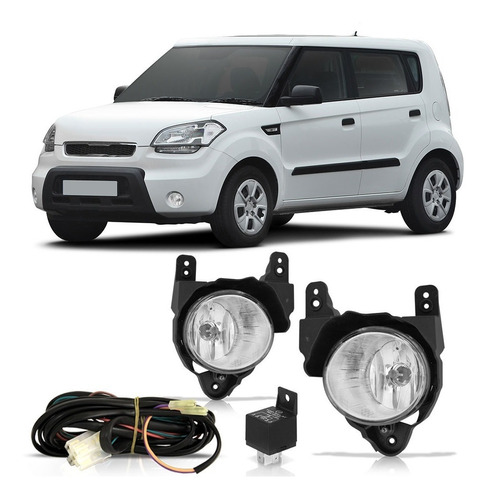 Kit Farol Milha Para Parachoque Dianteiro Kia Soul 11 10 09