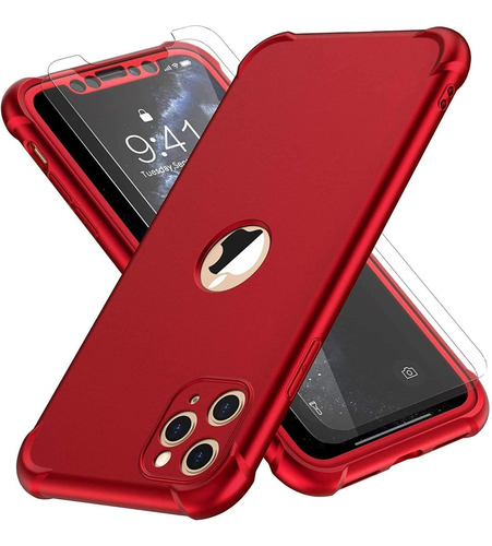Funda Roja Para iPhone 11 Pro Max Con Protector De Pantalla
