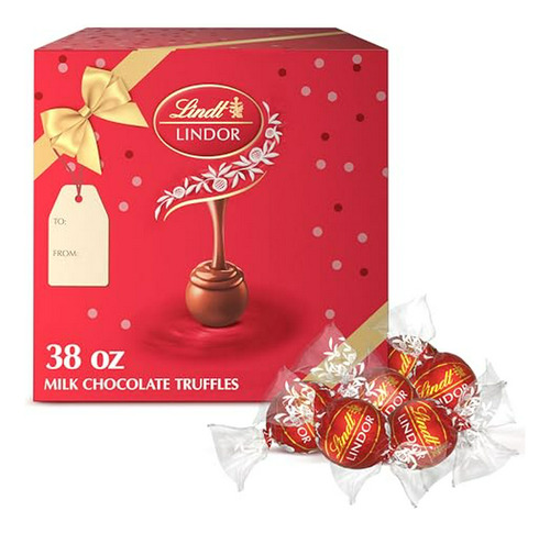 Caja Regalo  Lindor - 90 Trufas De Chocolate Variadas - 38.4