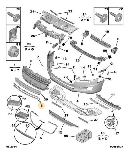 Embellecedor Parrilla Peugeot 508